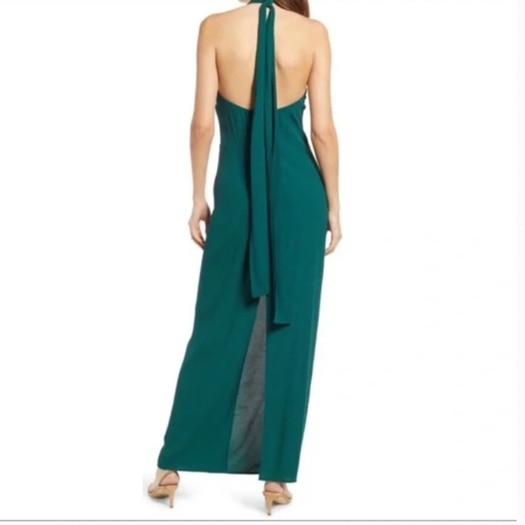 NWT The Reformation Felippa emerald green halter dress - Picture 3 of 12